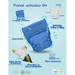 Pañal Unitalla G4 Velcro NEGRO Ecopipo